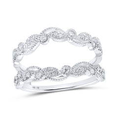 10K White Gold 1/4 CTW-Natural Diamond Enhancer Ring 3.1 Gram