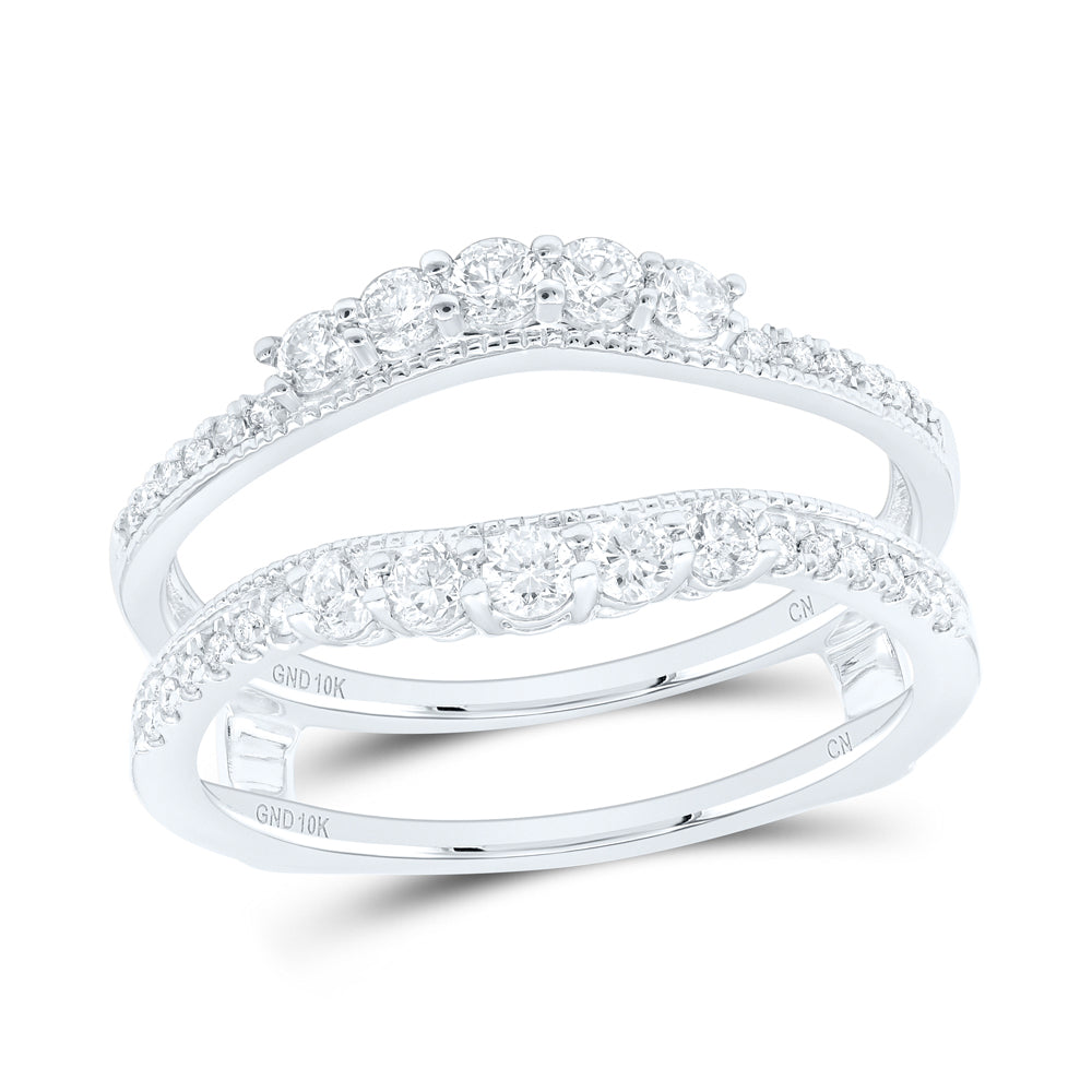 10K White Gold 1/2 CTW-Natural Diamond Enhancer Ring 2.75 Gram