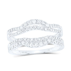 10K White Gold 1/2 CTW-Natural Diamond Enhancer Ring 3.45 Gram