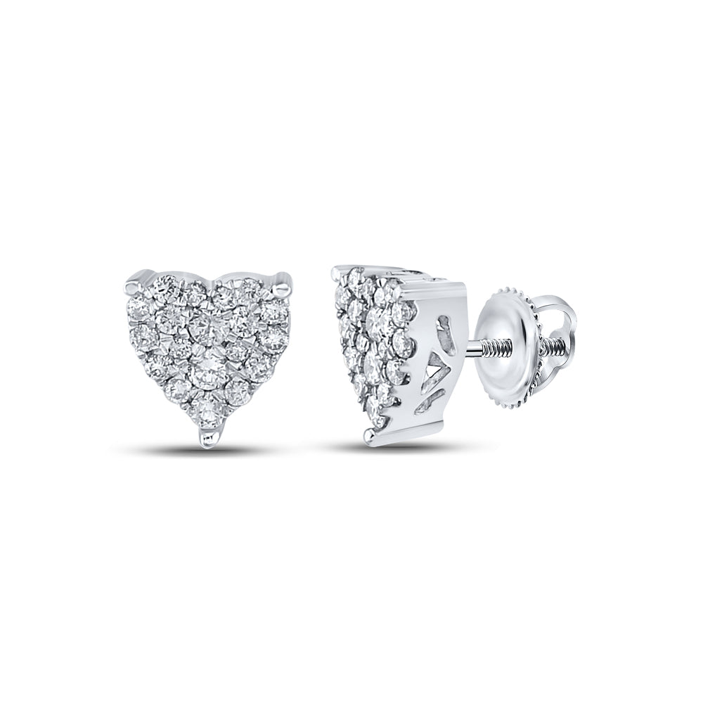 1/4CT-DIA NK FASHION HEART EARRING