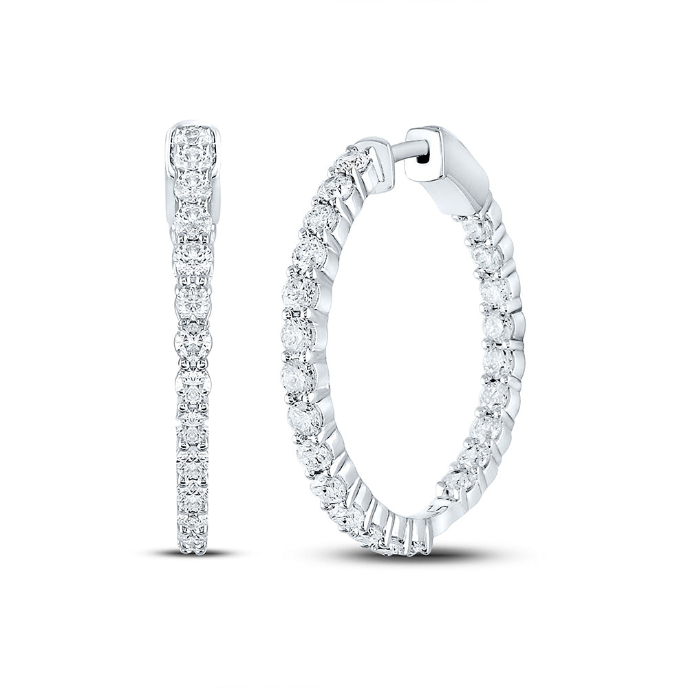 3 CTW-DIA NK HIGH HOOPS EARRING