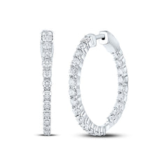3 CTW-DIA NK HIGH HOOPS EARRING
