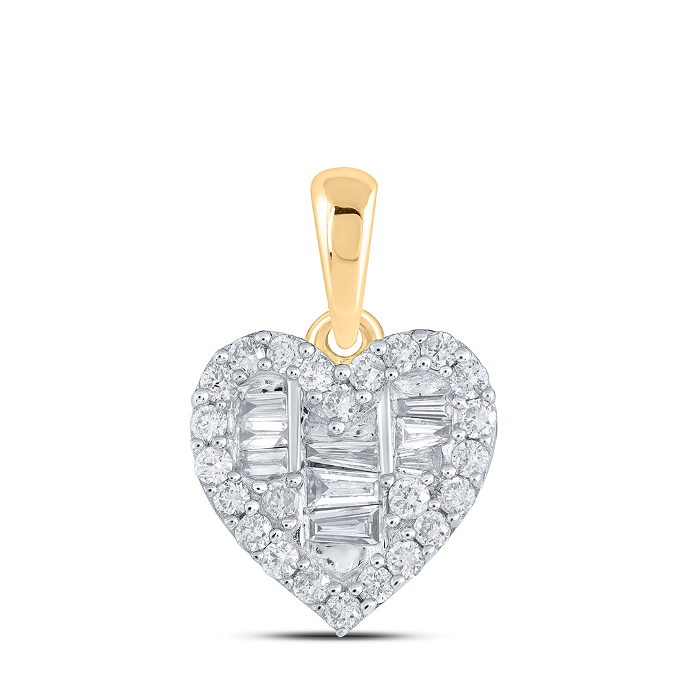3/8CTW-DIA NK HEART PENDANT