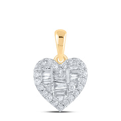 3/8CTW-DIA NK HEART PENDANT