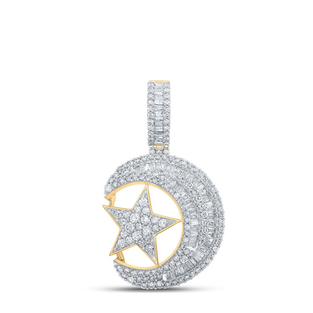 3 5/8CTW-DIA NK STAR MOON MENS CHARM