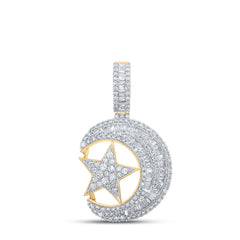 3 5/8CTW-DIA NK STAR MOON MENS CHARM