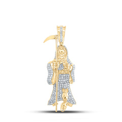 3/4CTW-DIA NK ANGEL OF DEATH MENS CHARM