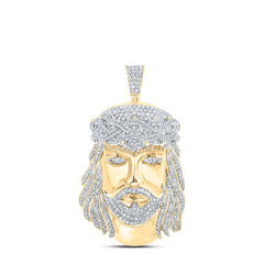 2 1/4CTW-DIA NK JESUS FACE MENS CHARM