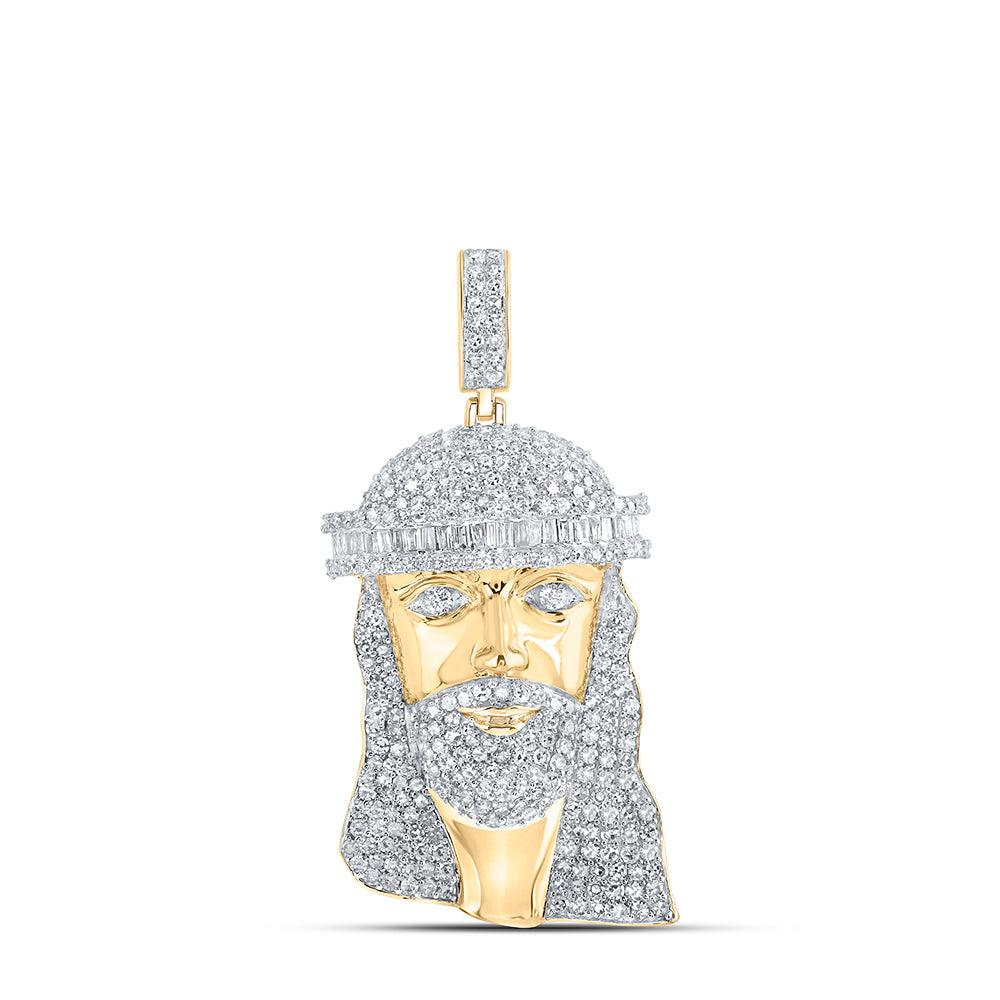 2 CTW-DIA NK JESUS FACE MENS CHARM