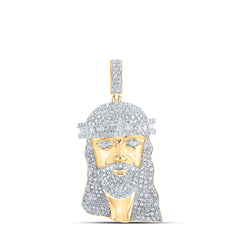 2 CTW-DIA NK JESUS FACE MENS CHARM