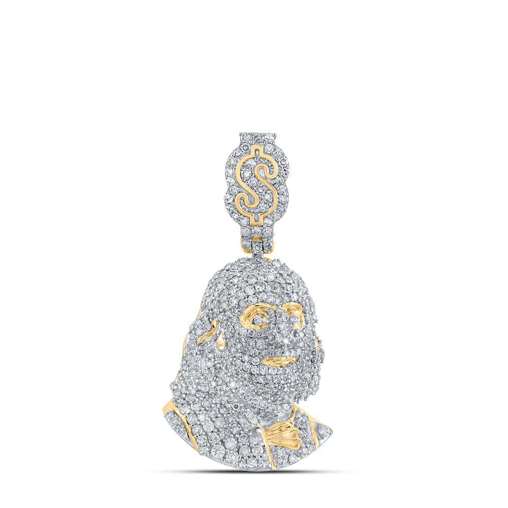 1 3/8CTW-DIA NK BENJAMIN FRANKLIN FACE MENS CHARM