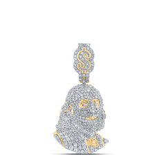 1 3/8CTW-DIA NK BENJAMIN FRANKLIN FACE MENS CHARM