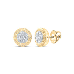 10K Yellow Gold 1/4 CTW-Natural Diamond Fashion Round Earring 1.62 Gram