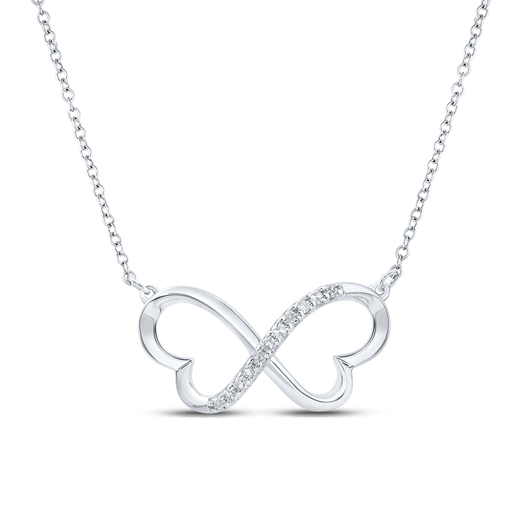 Sterling Silver 1/12 CTW-Natural Diamond Gift Heart Necklace 0.89 Gram