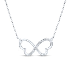Sterling Silver 1/12 CTW-Natural Diamond Gift Heart Necklace 0.89 Gram