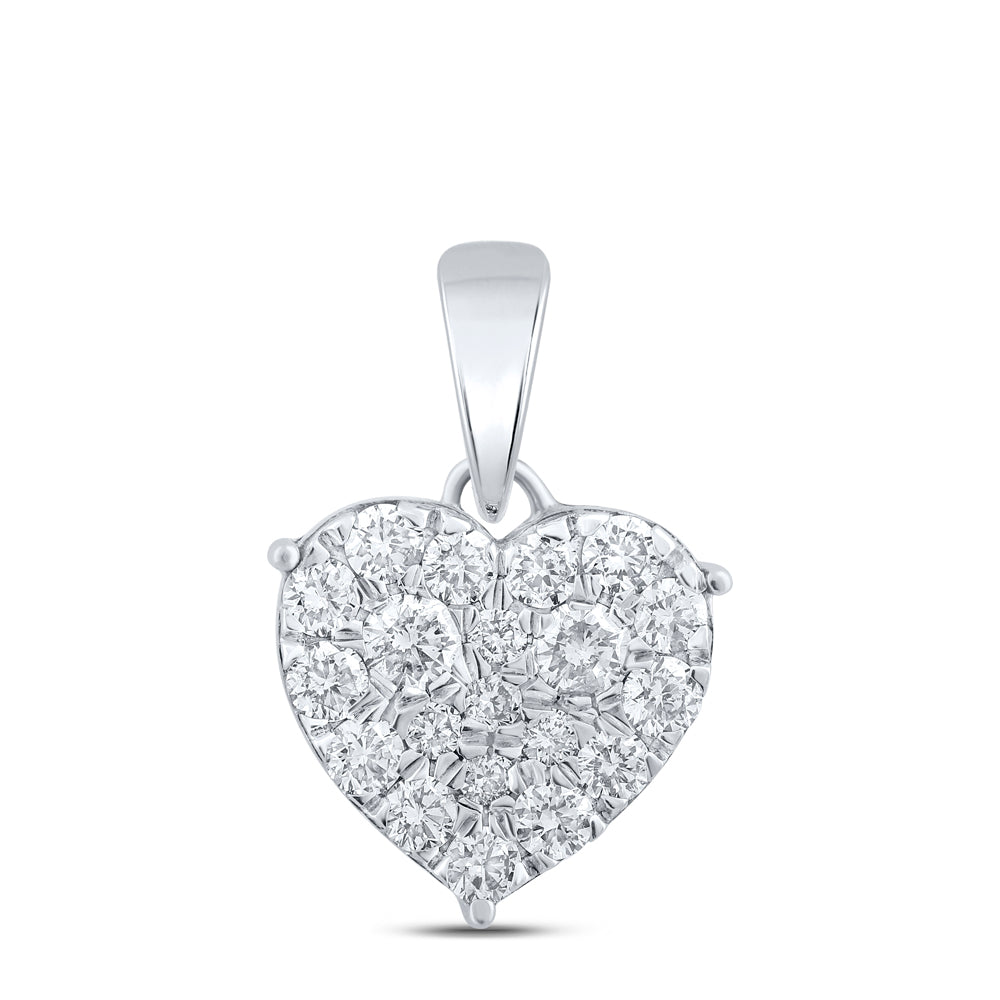3/4CTW-DIA NK HEART PENDANT