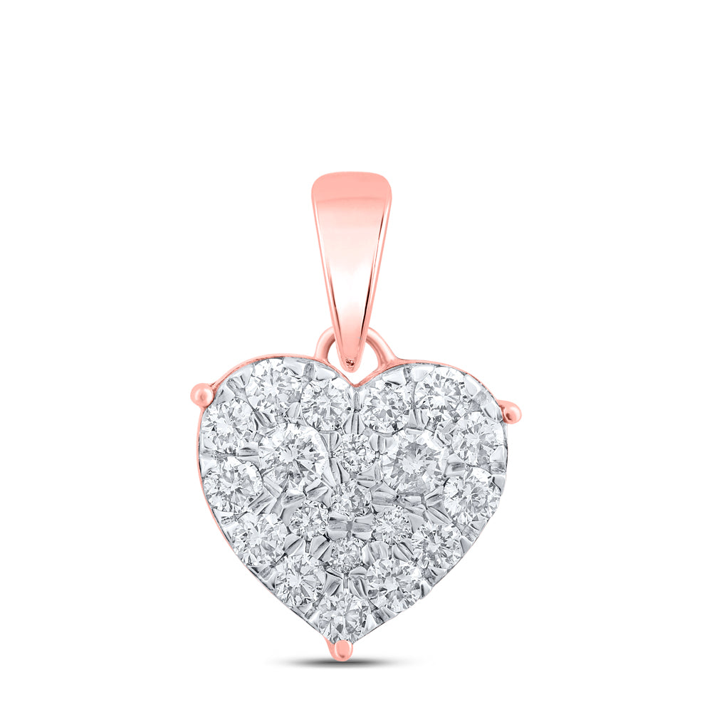 3/4CTW-DIA NK HEART PENDANT