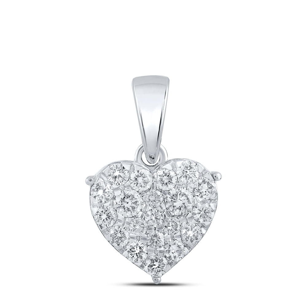 1/2CTW-DIA CN HEART PENDANT