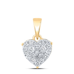 10K Yellow Gold 1/4 CTW-Natural Diamondheart Pendant 0.75 Gram