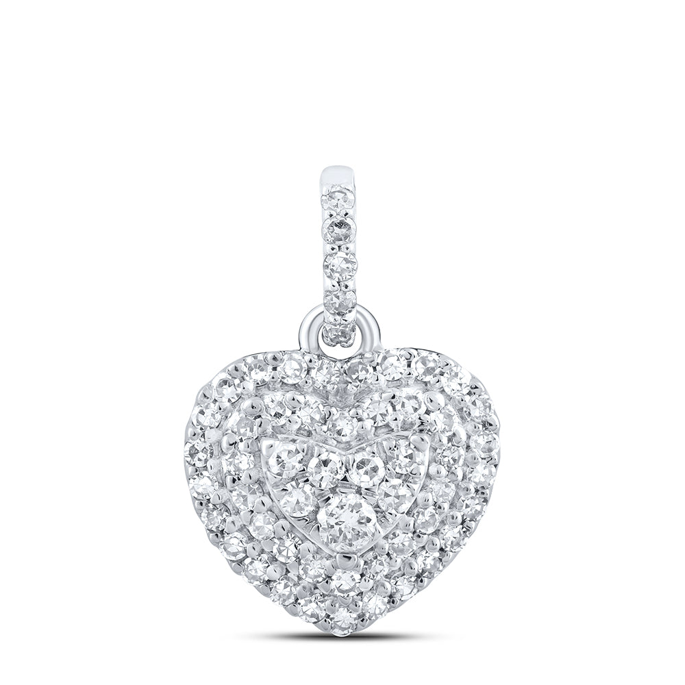 1/4CTW-DIA NK HEART PENDANT