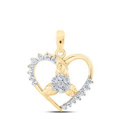 1/4 CTW-DIA NK HEART PENDANT