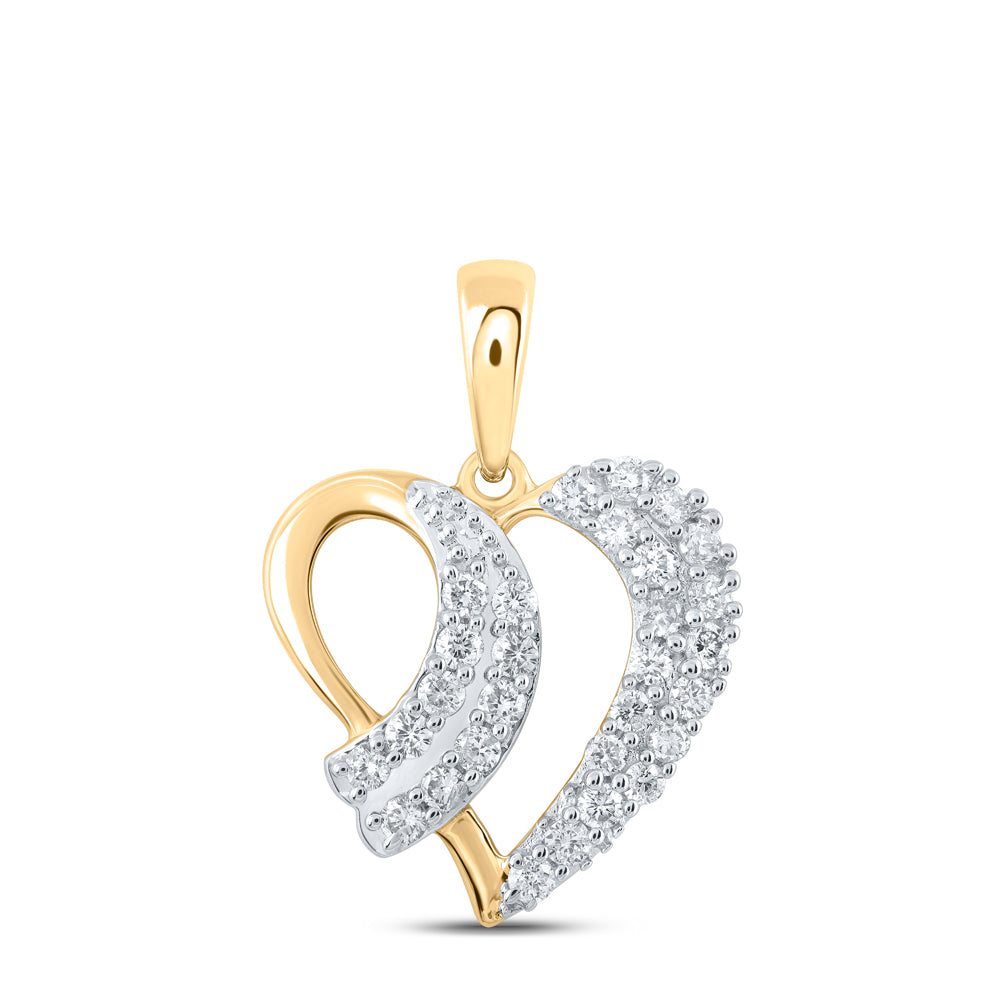 3/8CTW-DIA NK HEART PENDANT