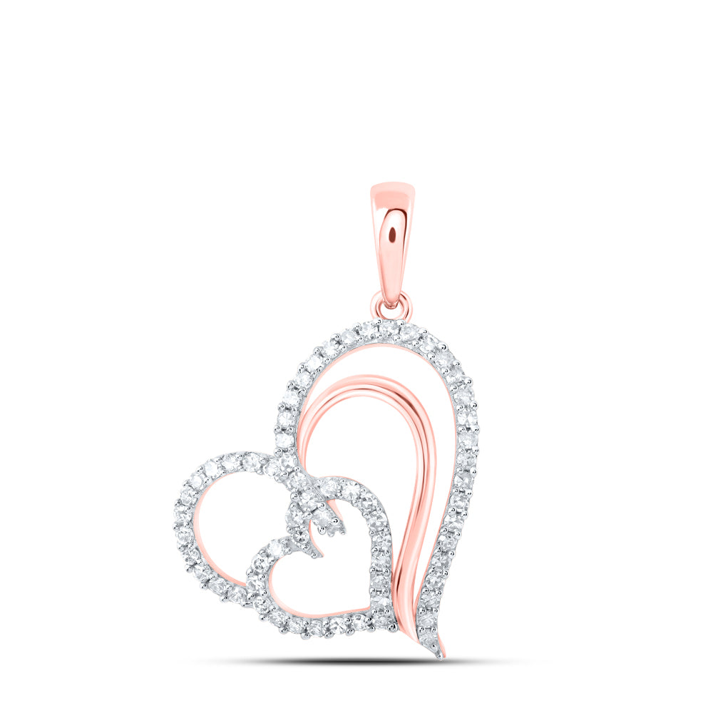 3/8CTW-DIA NK HEART PENDANT