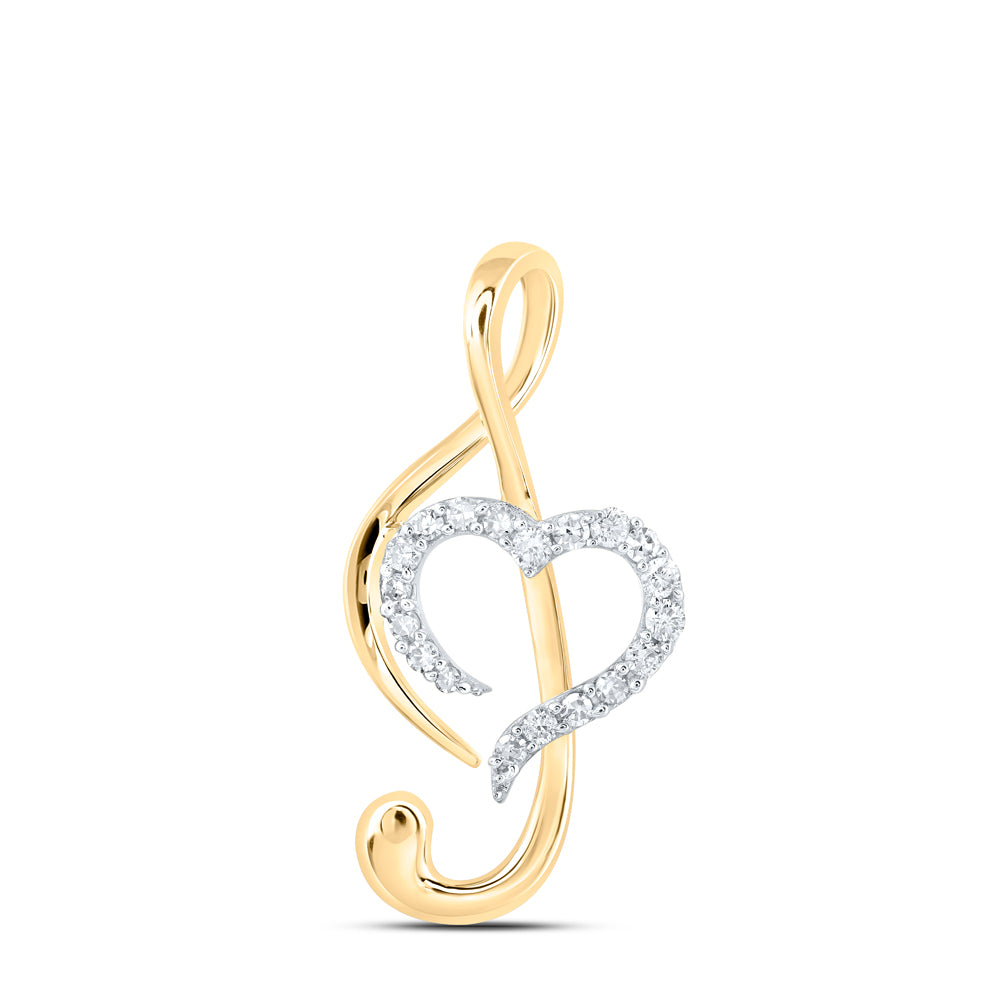 1/6CTW-DIA NK HEART PENDANT