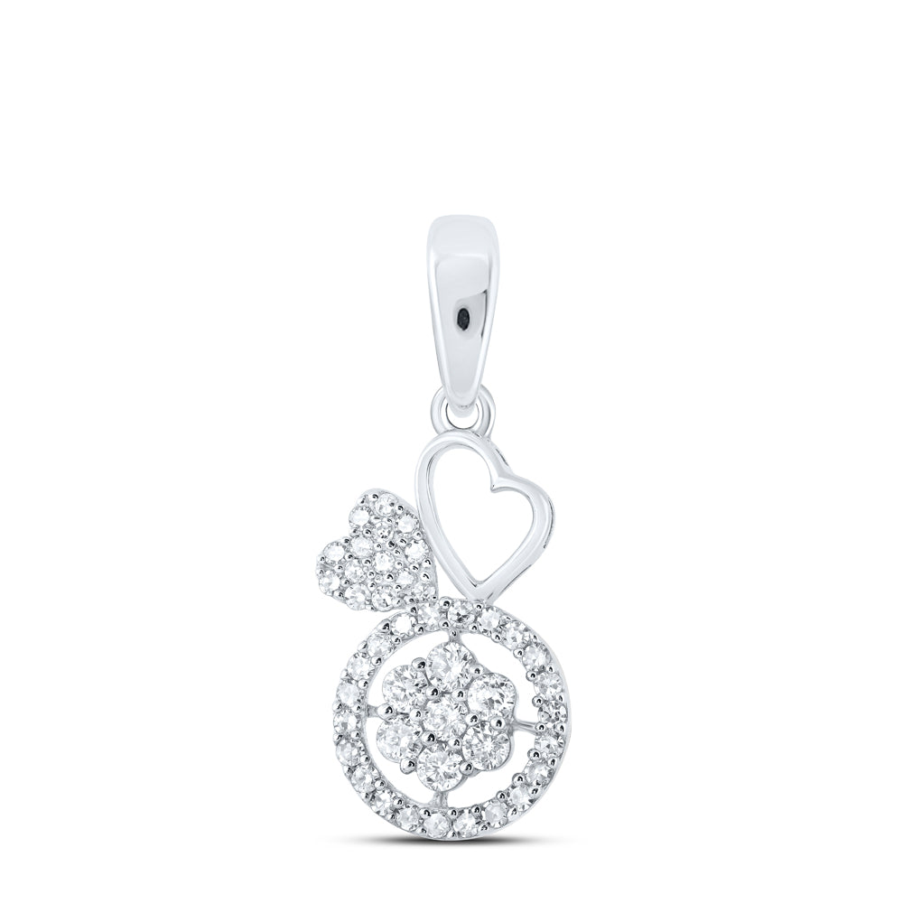 1/3CTW-DIA NK HEART WITH ROUND PENDANT