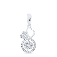 1/3CTW-DIA NK HEART WITH ROUND PENDANT