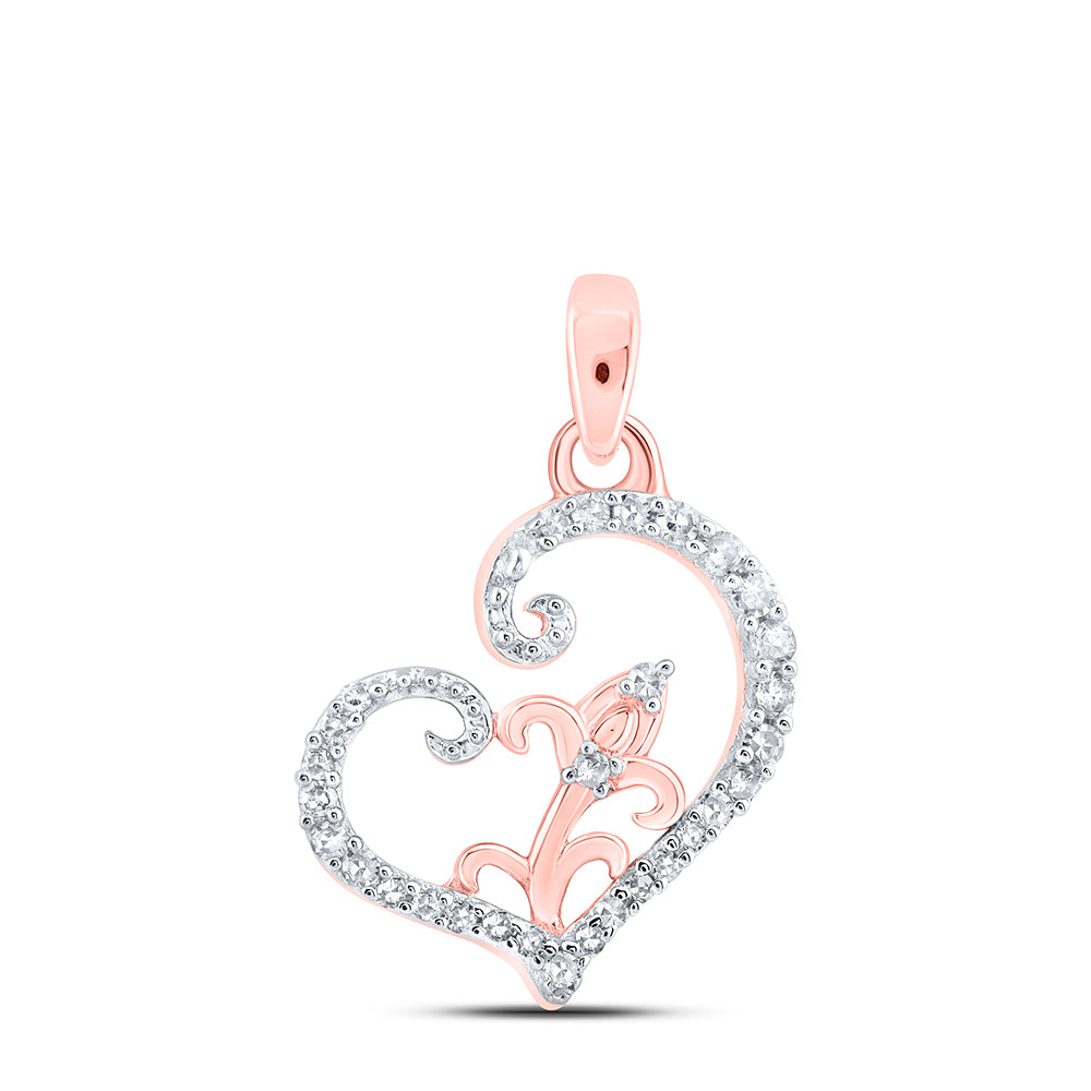 1/10CTW-DIA NK HEART PENDANT