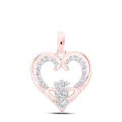 1/6CTW-DIA NK CLADDAGH HEART PENDANT