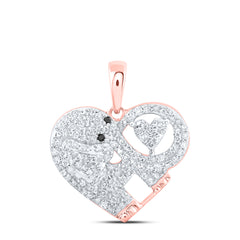 1/3CTW-DIA CN HEART SHAPE ELEPHANT PENDANT