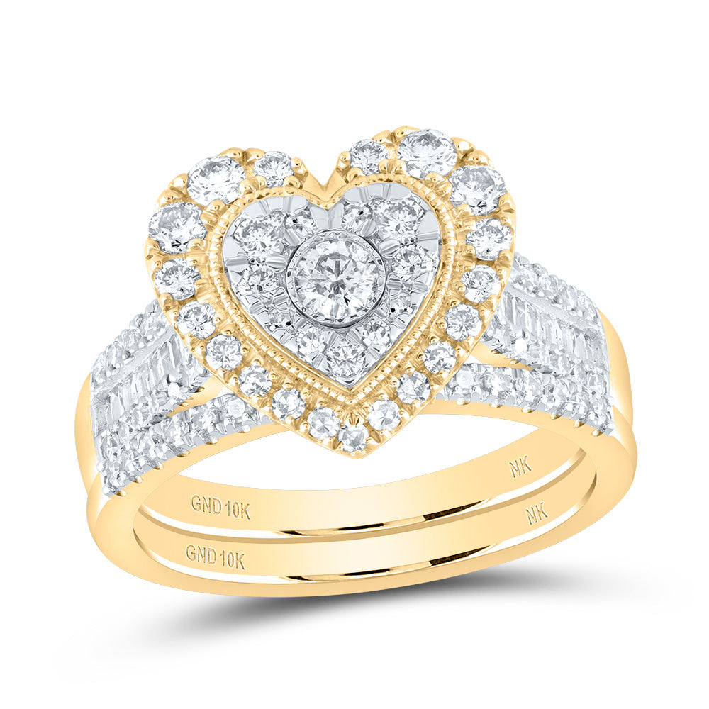 7/8CTW-DIA NK HEART BRIDAL SET