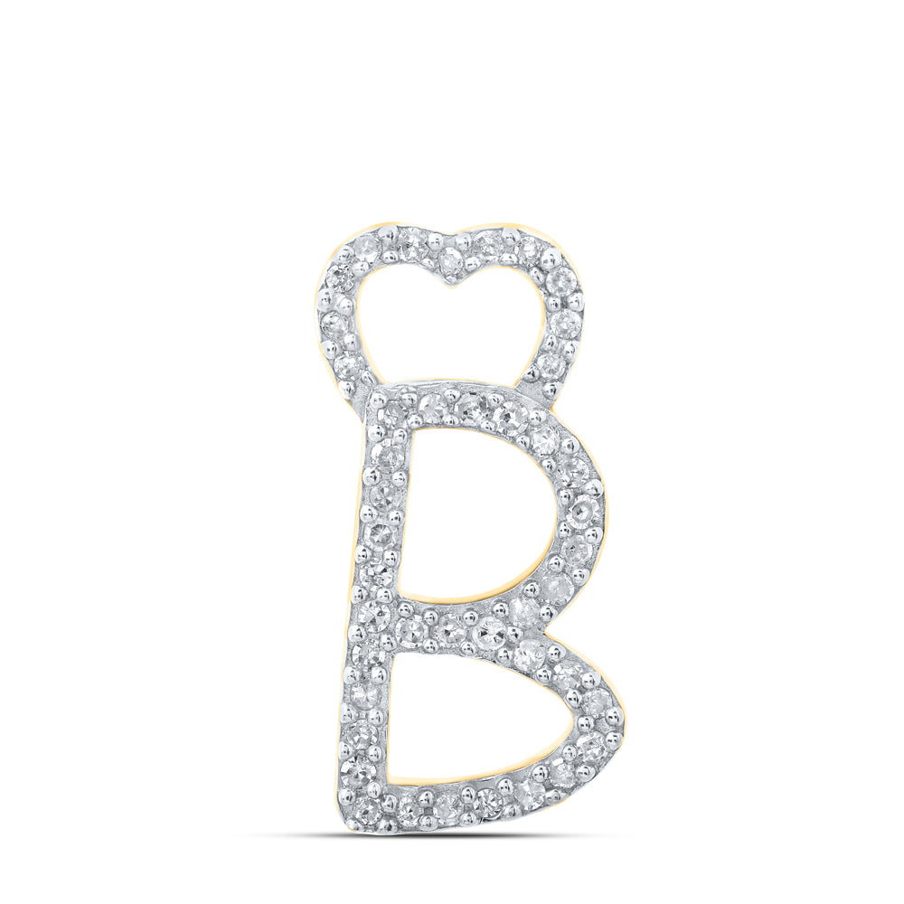 1/8CTW-DIA P1P2 GIFT HEART INITIAL "B" PENDANT