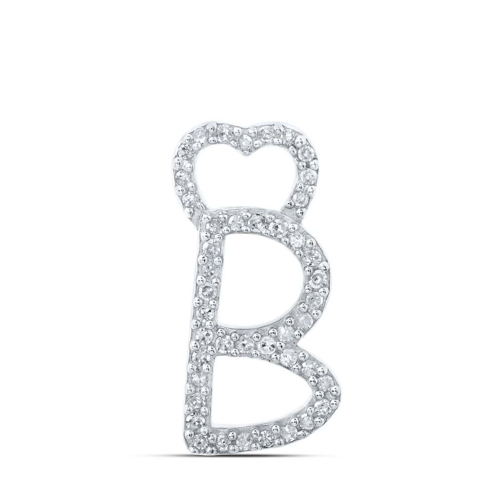 1/8CTW-DIA P1P2 GIFT HEART INITIAL "B" PENDANT