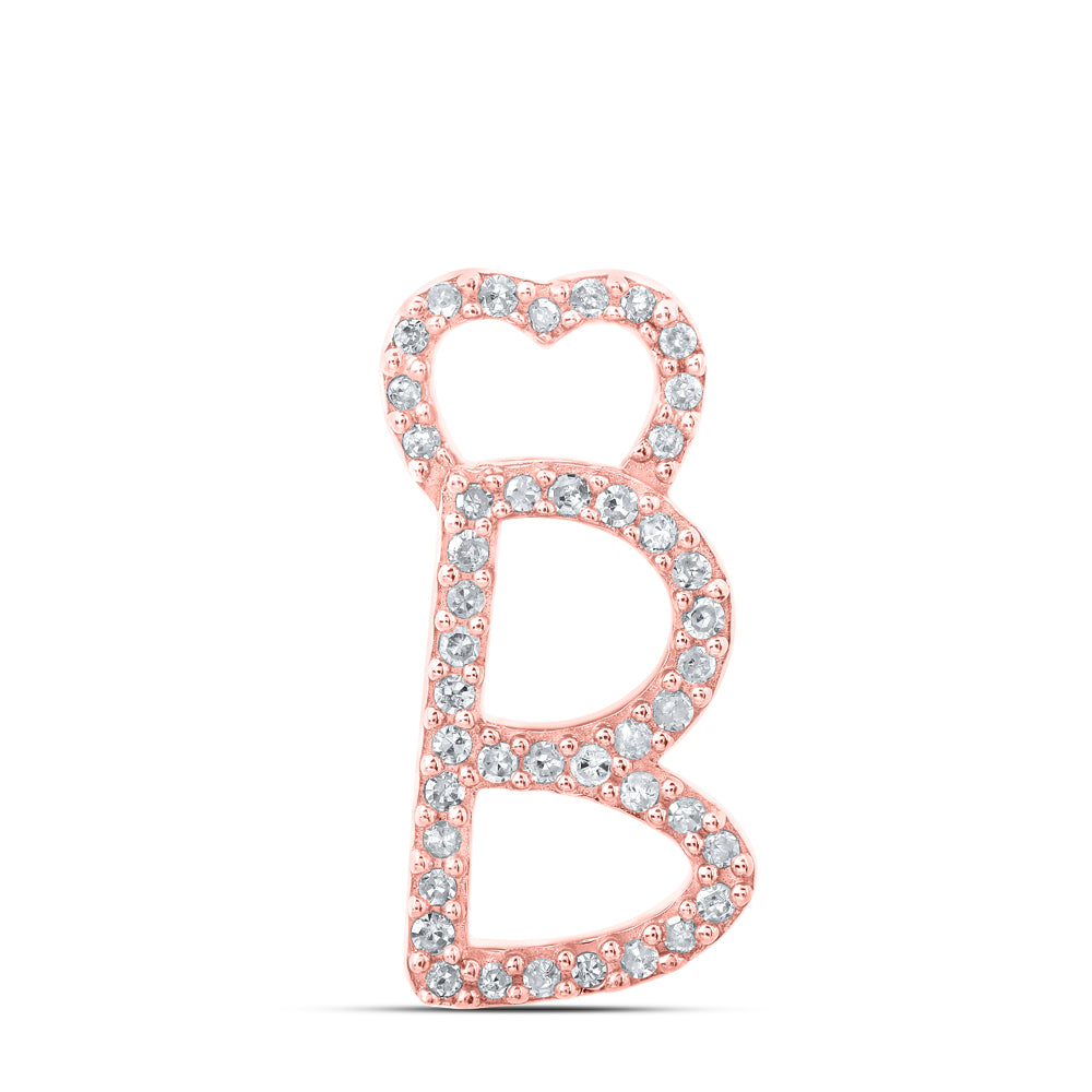 1/8CTW-DIA P1P2 GIFT HEART INITIAL "B" PENDANT