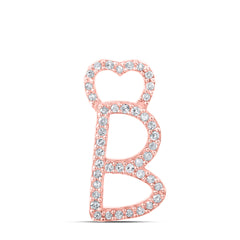 1/8CTW-DIA P1P2 GIFT HEART INITIAL "B" PENDANT