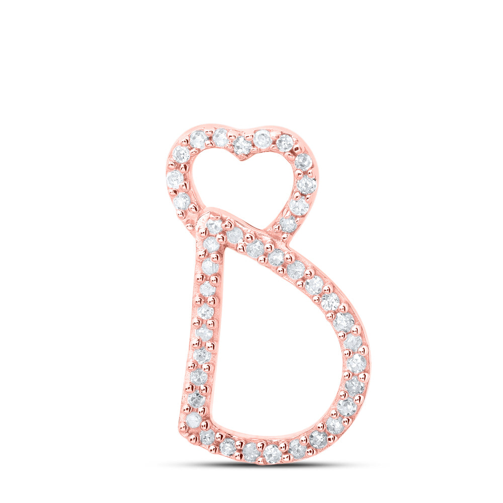 1/8CTW-DIA P1P2 GIFT HEART INITIAL "D" PENDANT