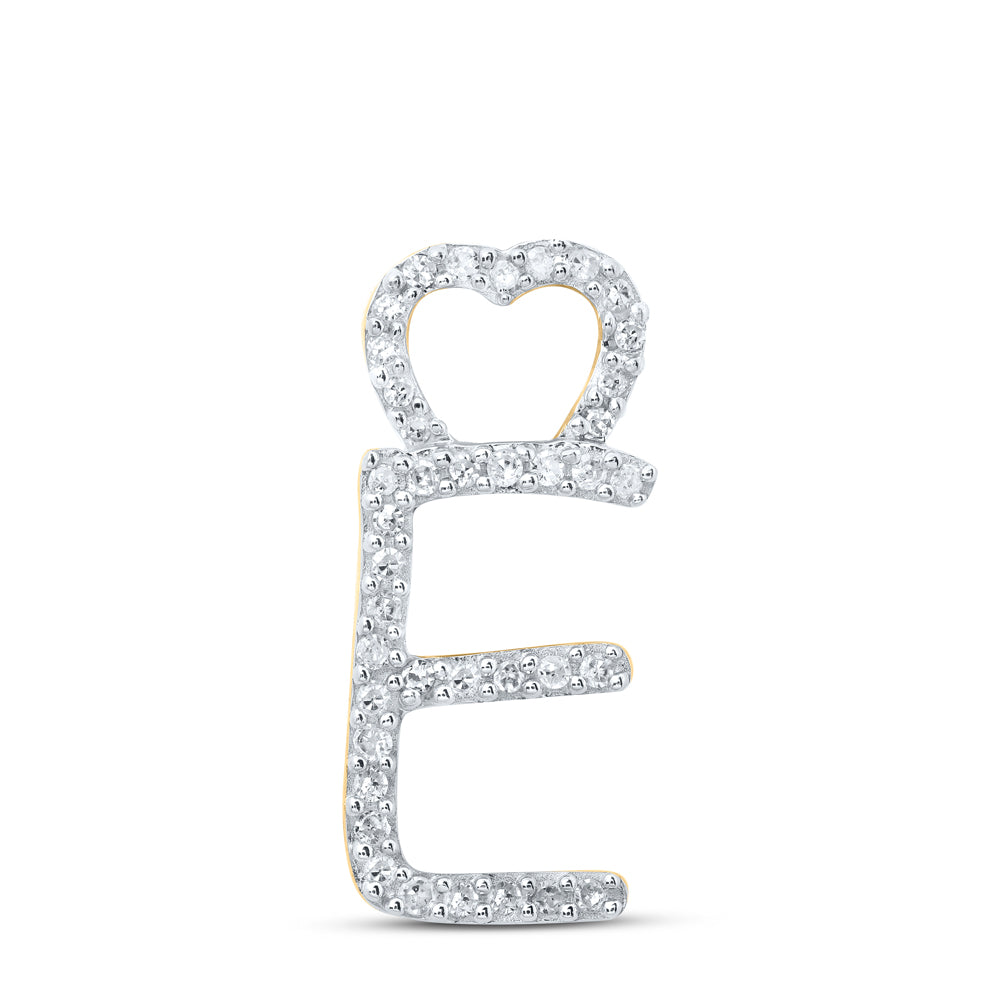1/8CTW-DIA P1P2 GIFT HEART INITIAL "E" PENDANT