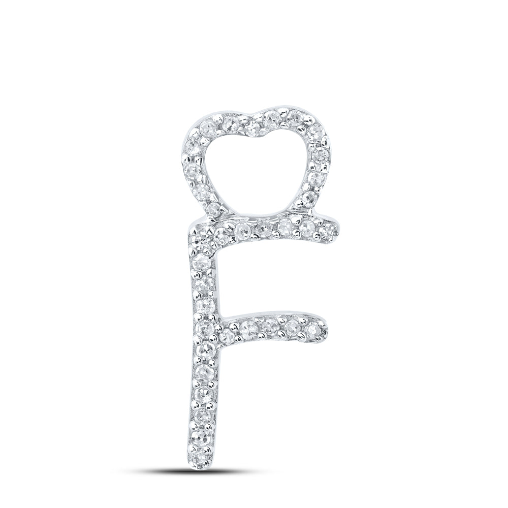 1/10CTW-DIA P1P2 GIFT HEART INITIAL "F" PENDANT