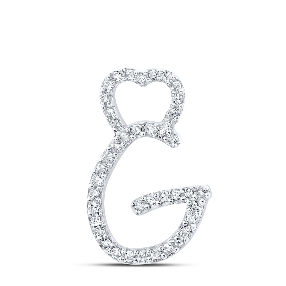 1/8CTW-DIA P1P2 GIFT HEART INITIAL "G" PENDANT