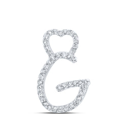 1/8CTW-DIA P1P2 GIFT HEART INITIAL "G" PENDANT