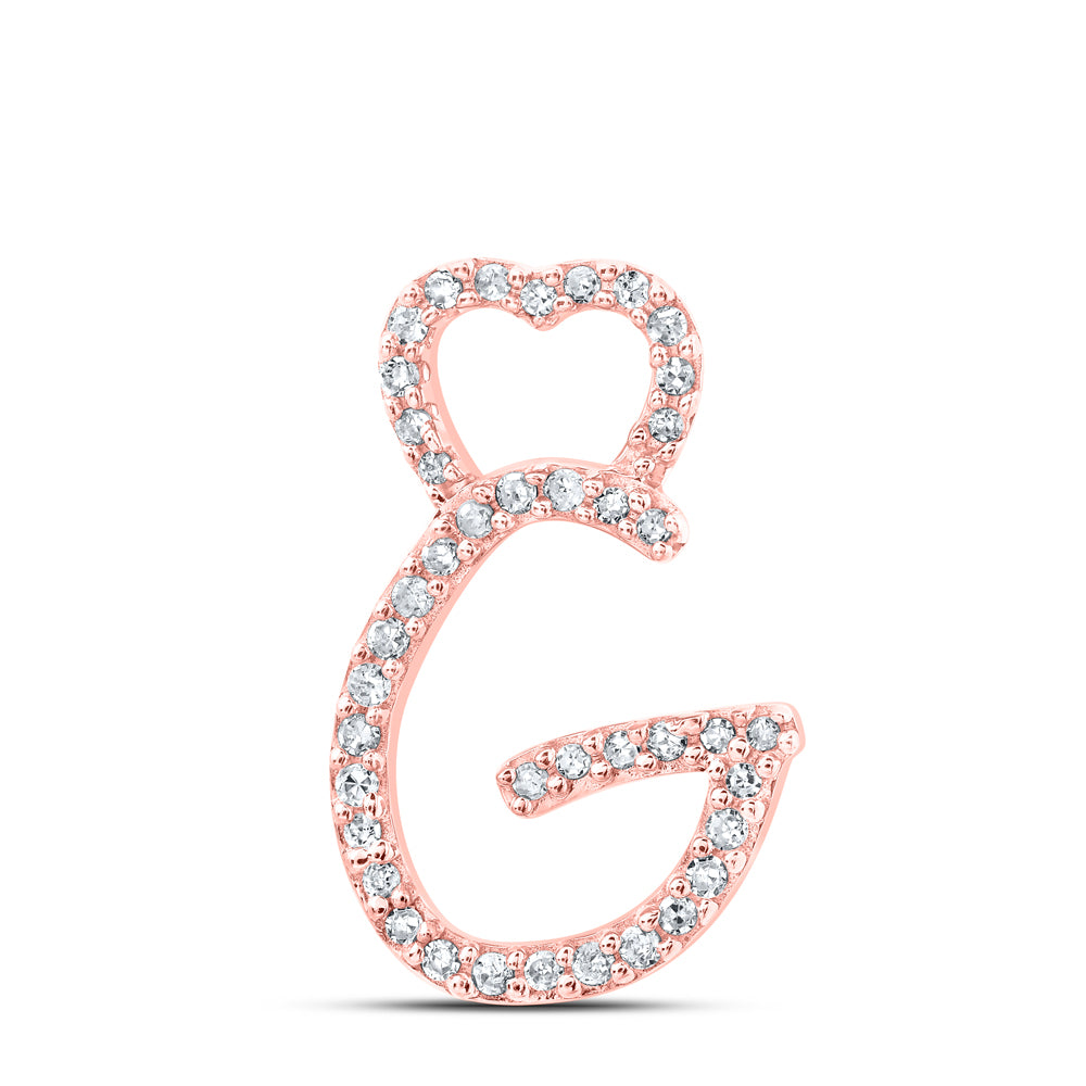 1/8CTW-DIA P1P2 GIFT HEART INITIAL "G" PENDANT