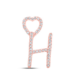 1/8CTW-DIA P1P2 GIFT HEART INITIAL "H" PENDANT