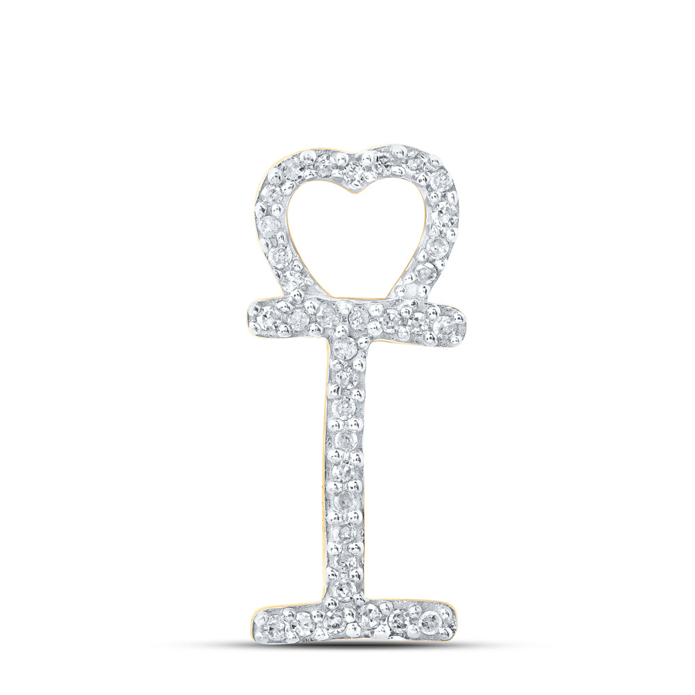 1/10CTW-DIA P1P2 GIFT HEART INITIAL "I" PENDANT