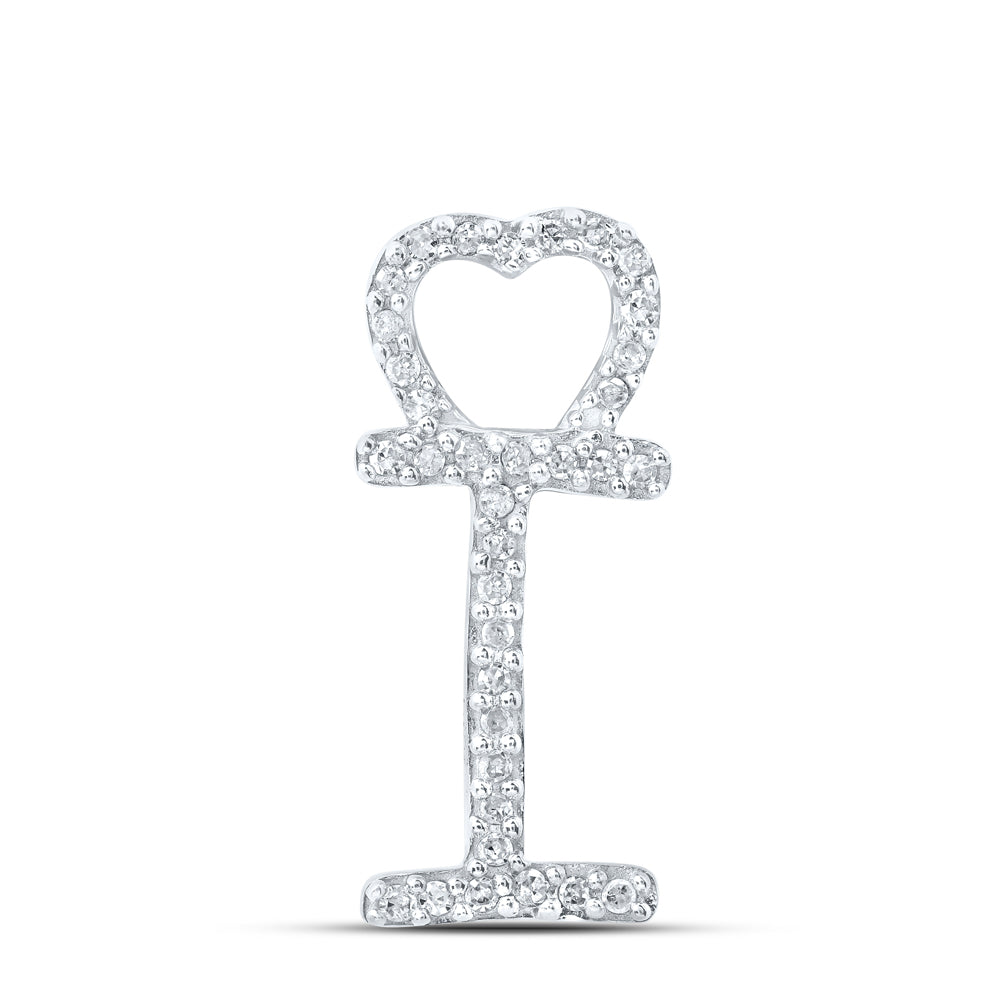 1/10CTW-DIA P1P2 GIFT HEART INITIAL "I" PENDANT