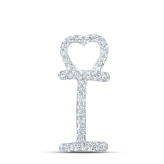 1/10CTW-DIA P1P2 GIFT HEART INITIAL "I" PENDANT