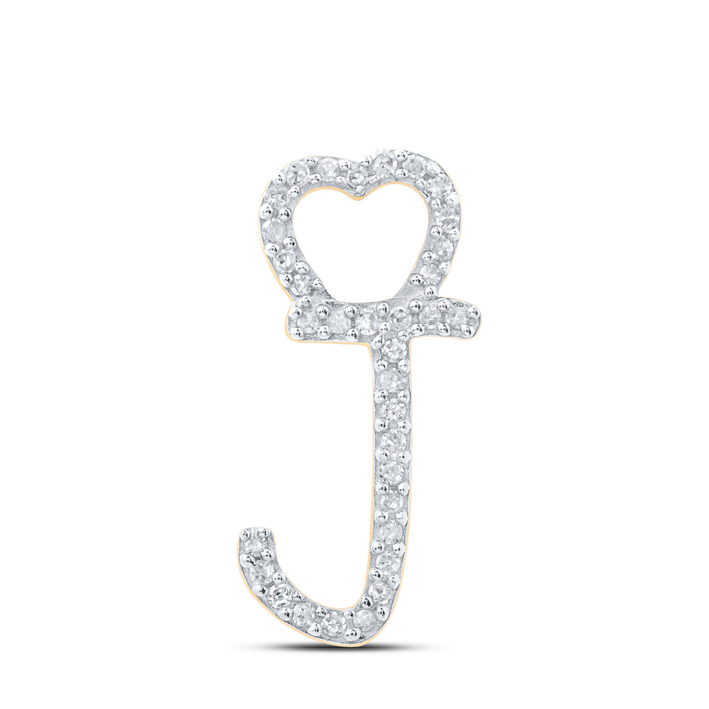 1/10CTW-DIA P1P2 GIFT HEART INITIAL "J" PENDANT