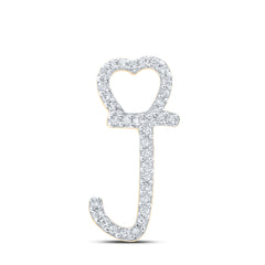 1/10CTW-DIA P1P2 GIFT HEART INITIAL "J" PENDANT